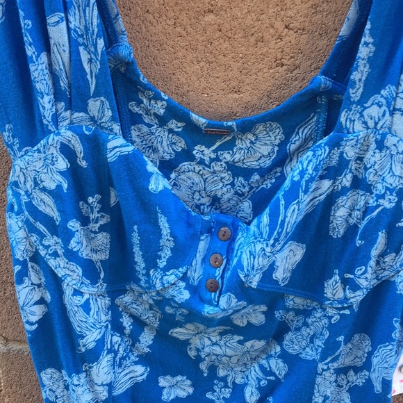 NWT. Free people cerulean floral combo blue top - Picture 5 of 9